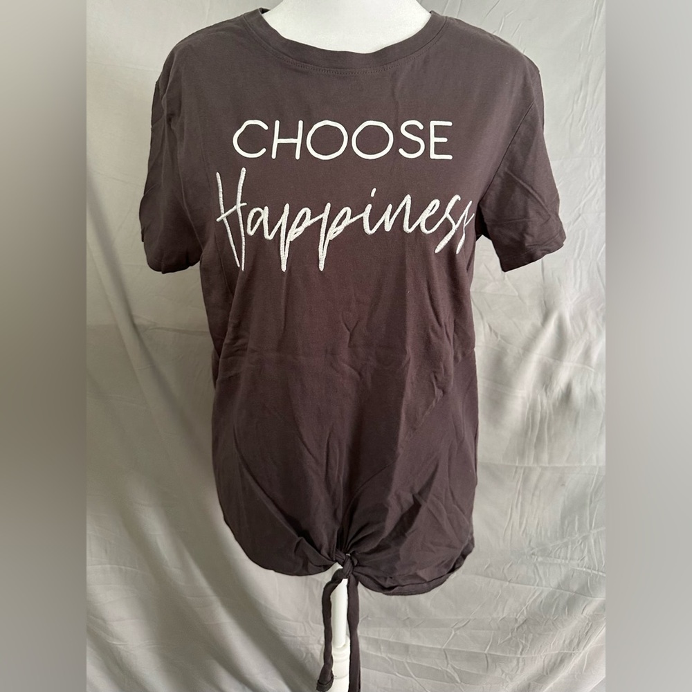 Women's Charcoal Graphic Tee - Choose Happiness